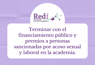 Terminar con el financiamiento público y premios a personas sancionadas por acoso sexual y laboral en la academia.